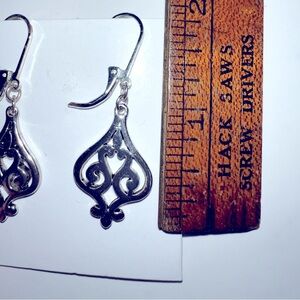 Premier designs lever back drop style earrings, silver tone